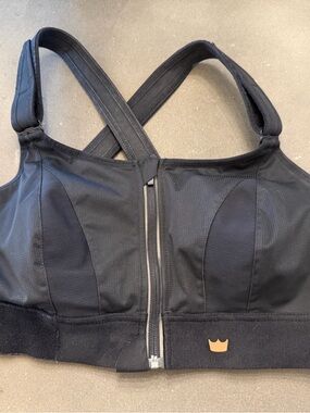 SHEFIT Black Front-Zip High-Impact Sports Bra- 2 Luxe Excellent condition!!